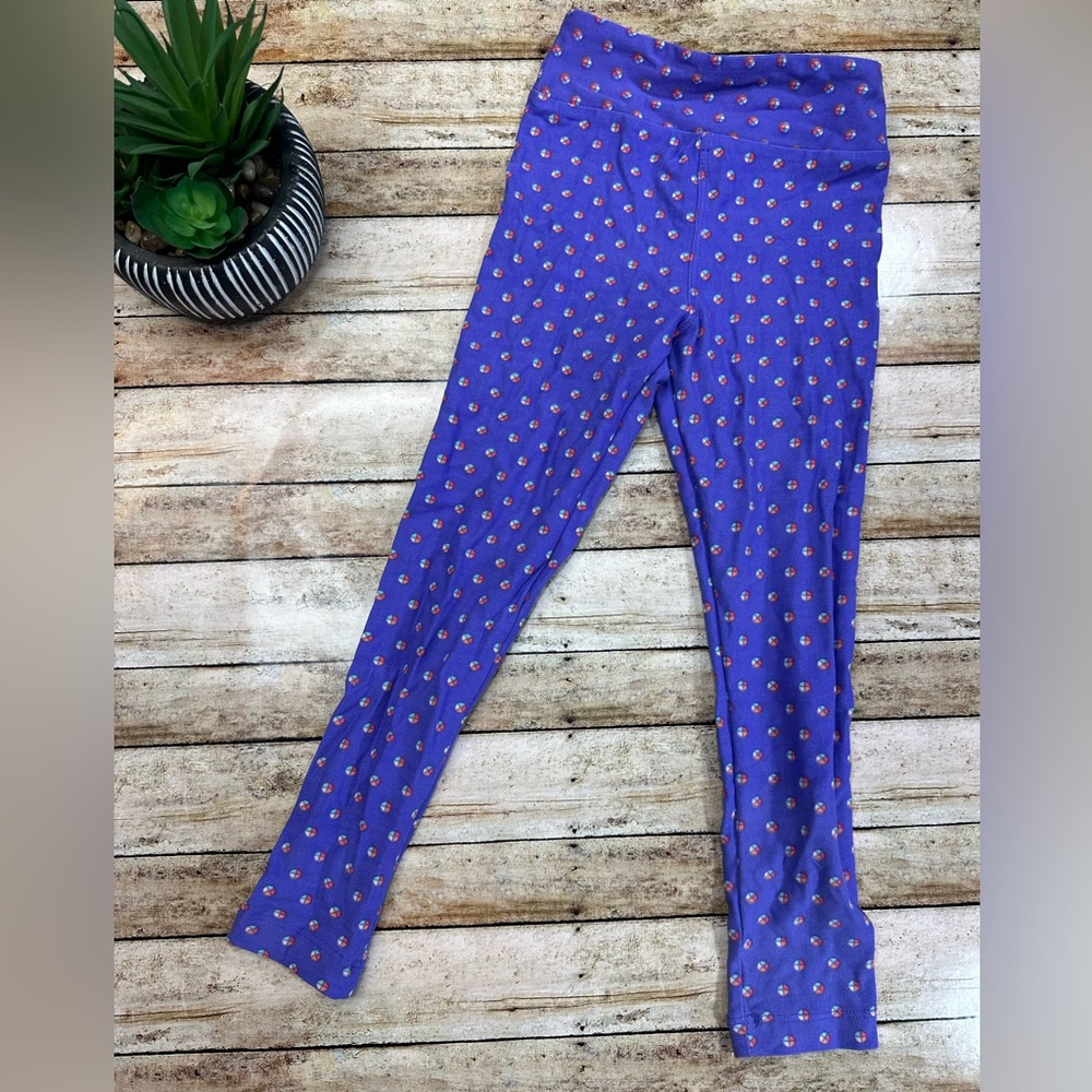 Purple Pattern Kids Leggings (S/M LuLaRoe LLR 2-8) blue red orange